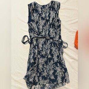 Abercrombie Blue and White Floral dress with tie